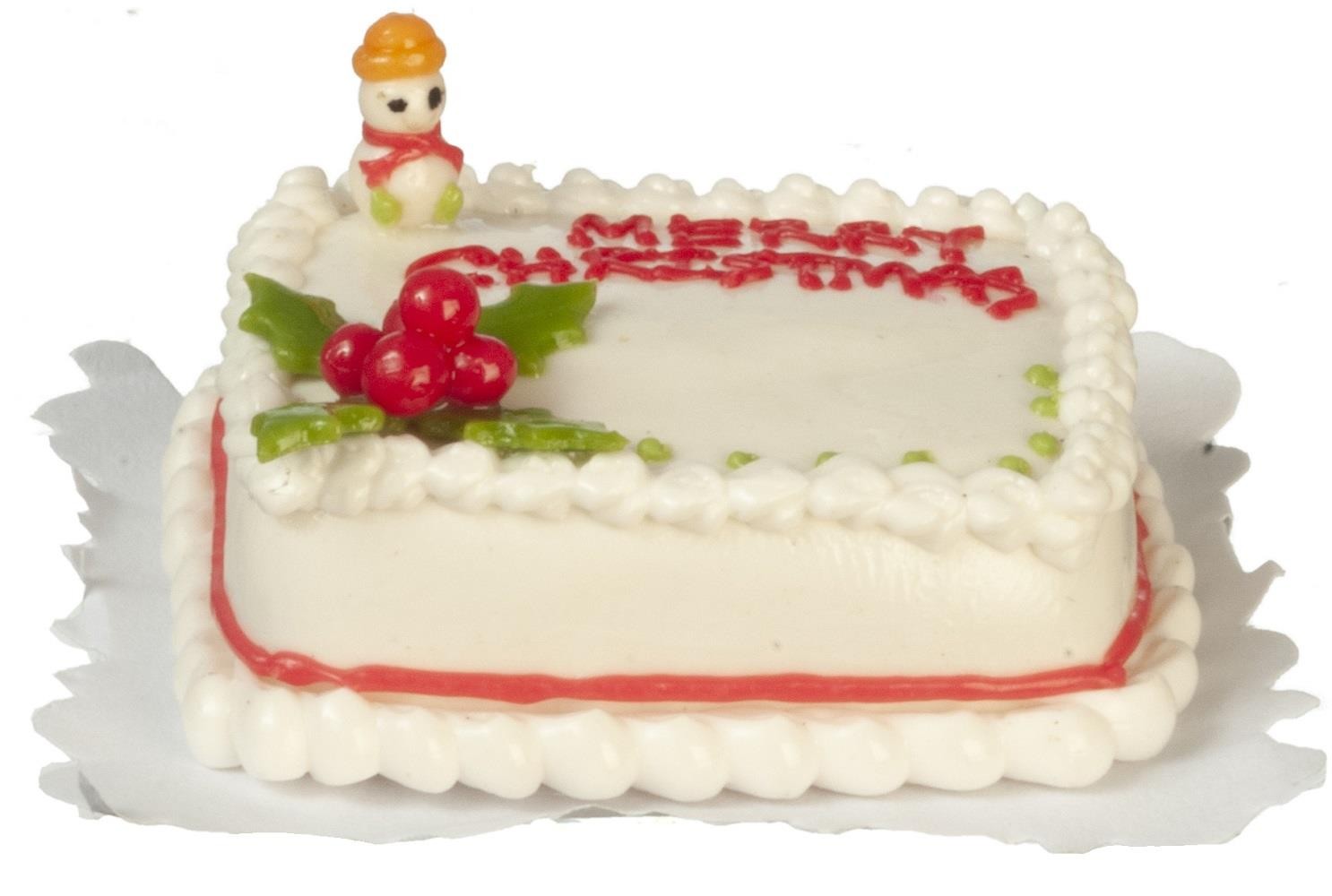 Dolls House Merry Christmas Sheet Cake Celebration Bakery Shop Store Accessory
