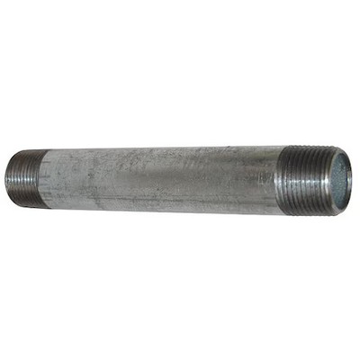 2'' Mnpt X 12'' Tbe Galvanized Steel Pipe Nipple Sch 40, 6P883