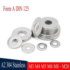 Form A Stainless Steel Flat Plain Washers DIN125 M3 M4 M5 M6 M7 M8 M10 M12 - M36