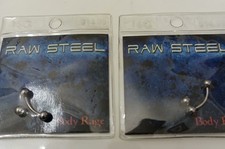 Lot Of 2 16 Gauge Body Jewelry Rage Raw Steel Belly Nose Tongue Ring 4