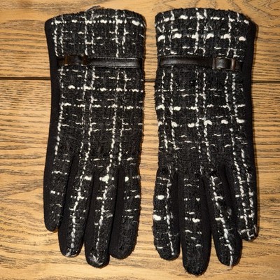 Arianna By Howard s Womens Black Tweed Gloves Media Texting
