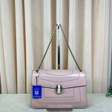 Bvlgari Serpenti Forever Medium Bag Light Pink Leather Gold Hardware Auth