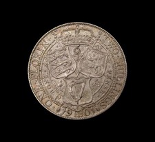 VICTORIA 1901 SILVER VEILED HEAD FLORIN - HIGH GRADE