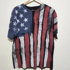 ODM AMERICAN FLAG STARS & STRIPES PATRIOTIC T-SHIRT X-Large Art 