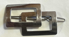 Vintage Mid Century 60's Stamped West Germany Hair Clip Barrette, Silver Tone