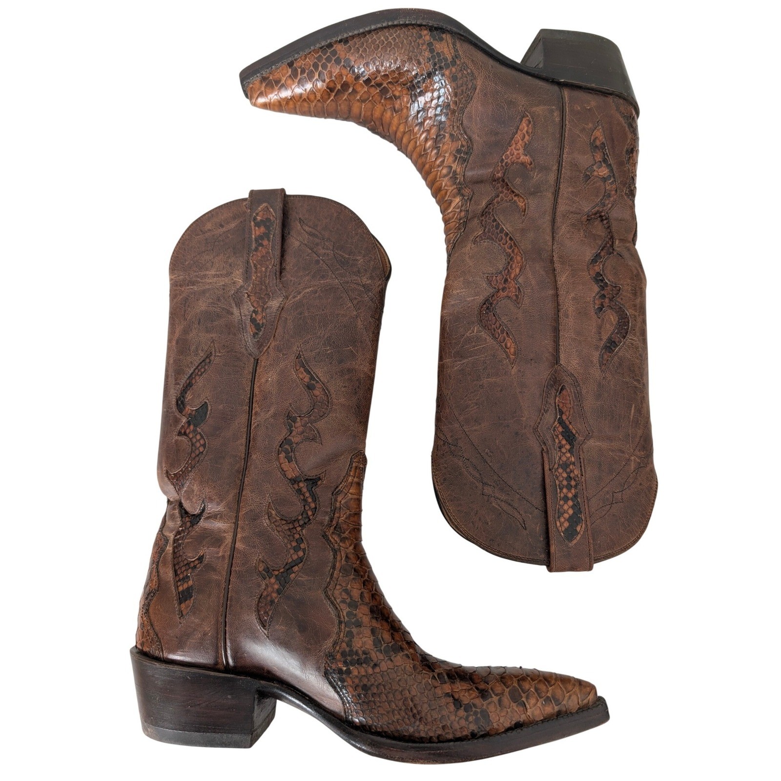 Black Jack Python Snakeskin Cowboy Boots Women 8.… - image 4
