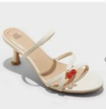 Women's Brodie Charm Strappy Heels with Memory Foam Insole - Wild Fable Ivory 1