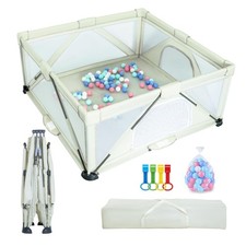 Foldable Baby Playpen 47x63 inch, Playpen for Babies and Toddlers with 50 PCS...