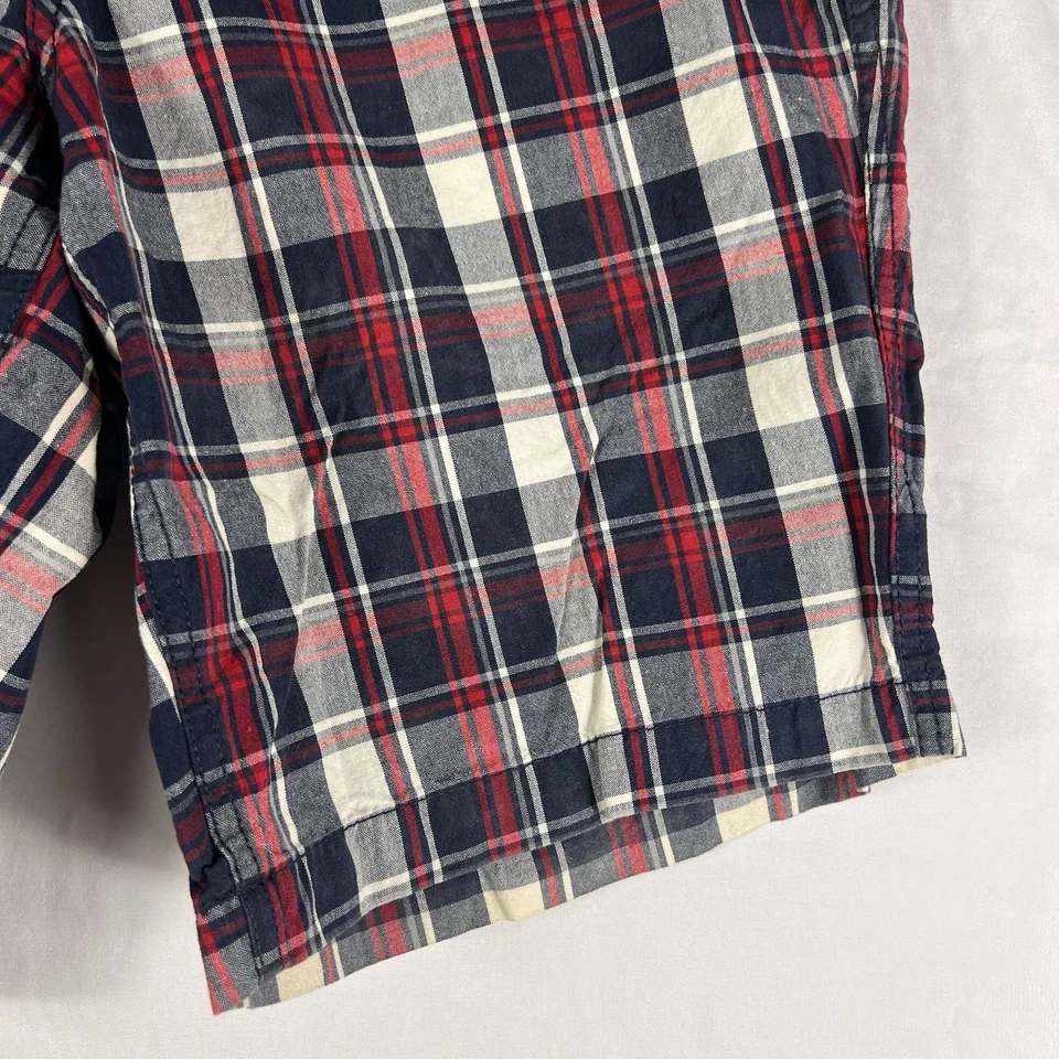 Pantalones Cortos Glory Desteñidos Para Hombre Talla 32 Bermudas a Cuadros Chino Ligeros 100% Algodón Foto 4 de 4