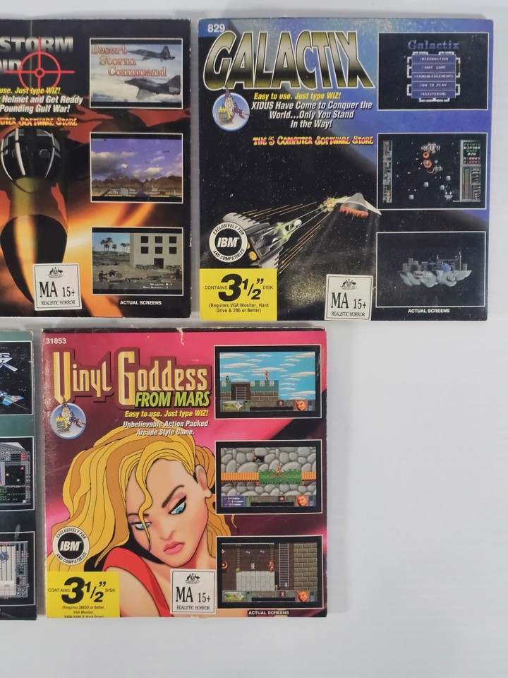 Vintage PC Game Lot 3.5 Floppy Disk Cannon Fodder Vinyl Goddess MS DOS ...