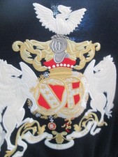 Fabulous Vintage St. John Marie Gray Large Embroidered Horse Crest Zip Jacket, S