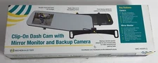 Echomaster Clip-on Dash Cam With Mirror Monitor And Backup Camera- Brand New