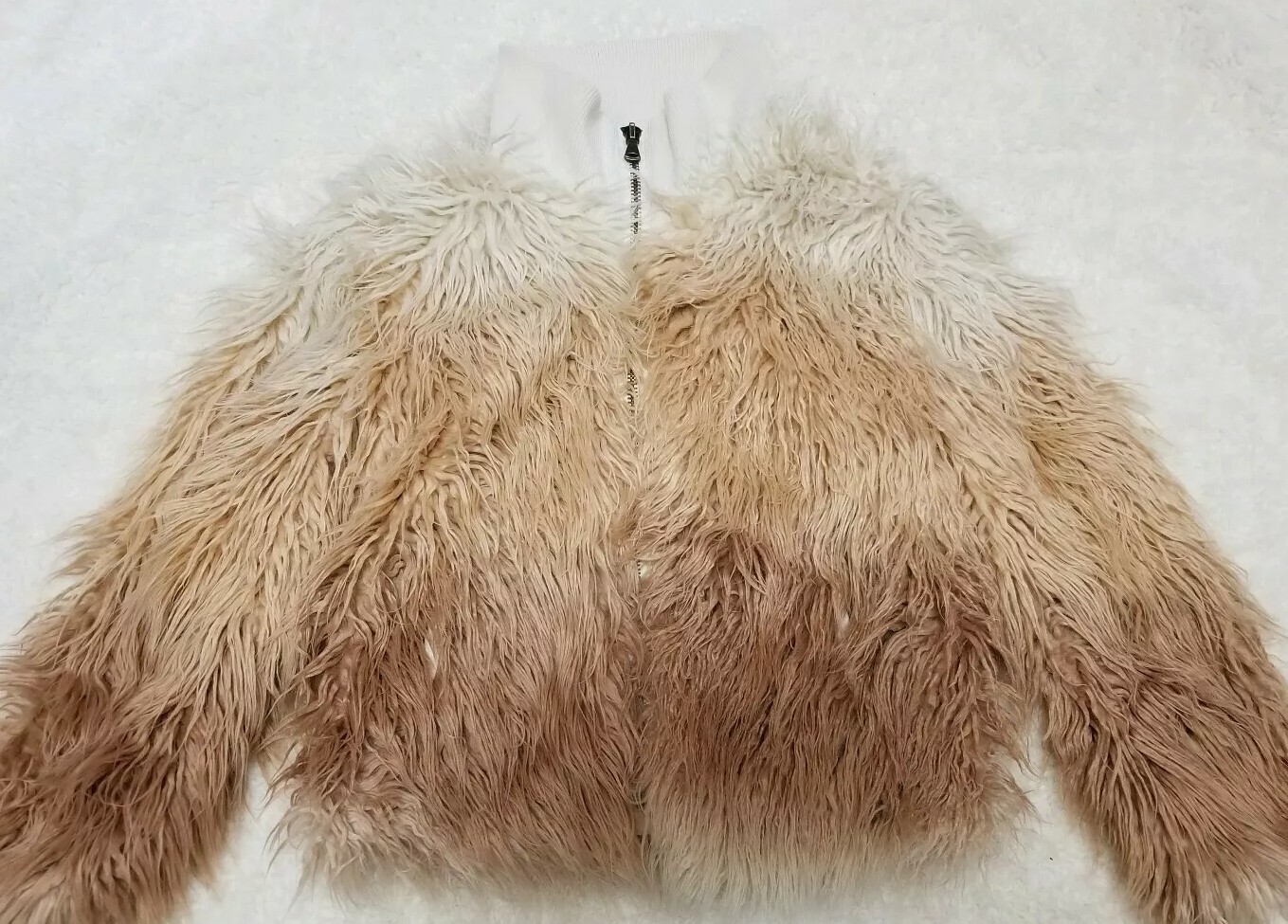 FILA VOLCOM Stone Row Furrankie Shag Giacca Ecopelliccia Rosa Ombre Taglia XS