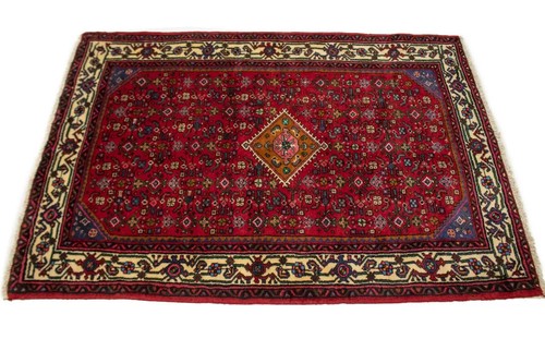 Handmade Vintage Oriental Rug Red Tribal Floral Design Wool Décor Carpet 3X5 ft - Picture 5 of 14