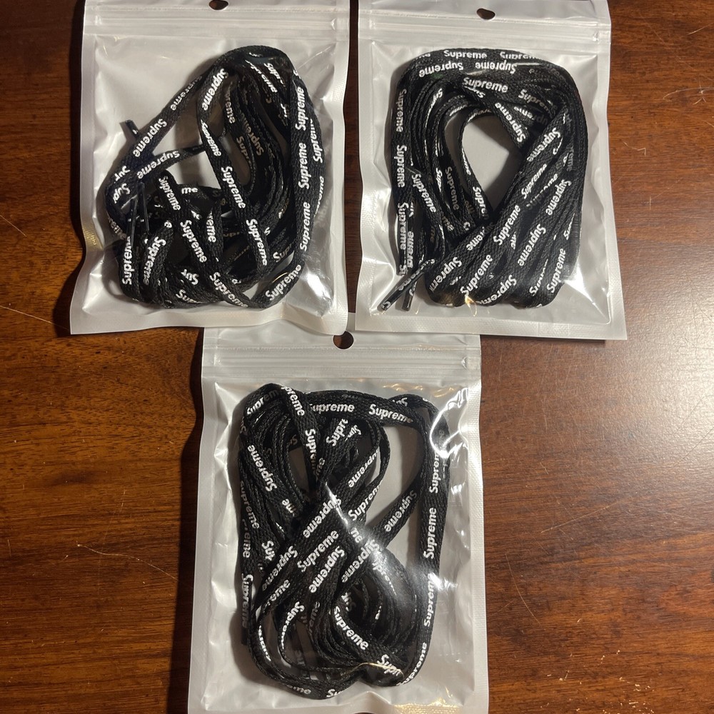 BLACK Supreme Shoe Laces custom 120cm 2 Laces Per Bag! 1 Left!!