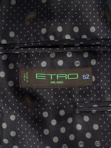ETRO Milano Brown & Navy Blue Plaid Blazer Sport Coat 42R Slim Fit Made in Italy - Picture 18 of 23