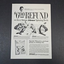 1962 Johnson Spinning Reel Wheaties Vintage Print Ad Baseball Pitcher Mankato MN