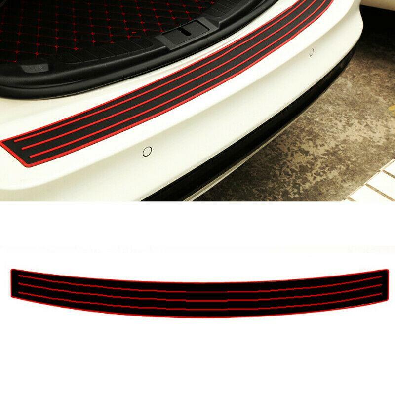 Car Rear Bumper Sill/Protector Plate Rubber Cover Guard Scratchproof Trim Red