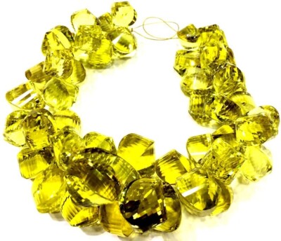 AAAA+QUALITY Natural Lemon Quartz Faceted Beads Briolettes Rare Drops Beads.
