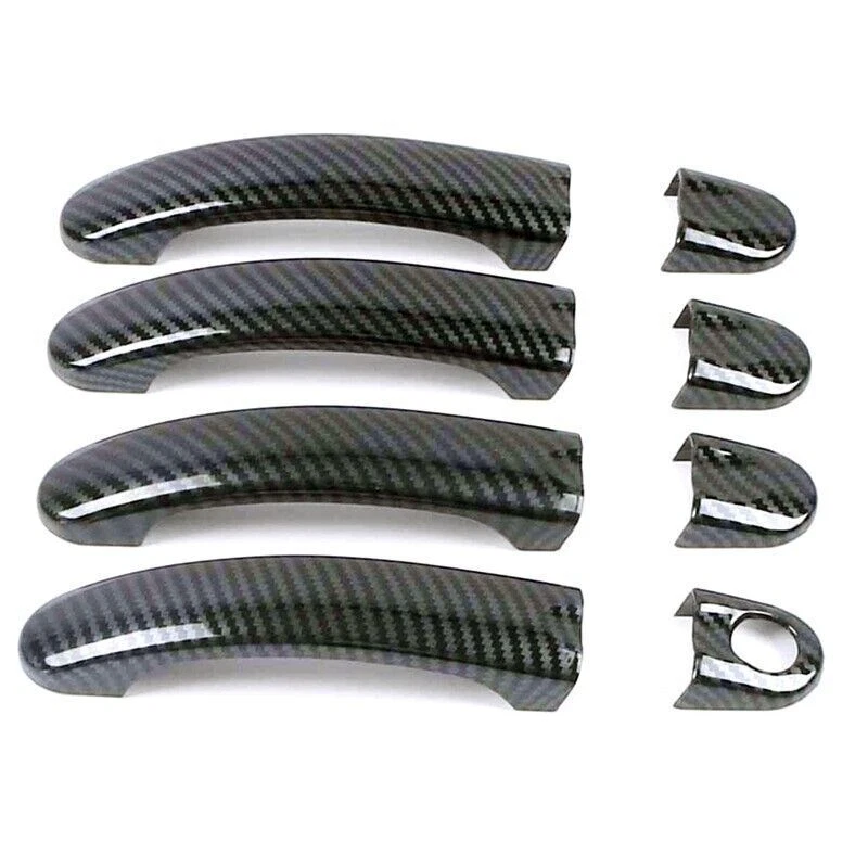 Cubiertas de manija de puerta de coche cromadas de fibra de carbono para Volkswagen Golf 5 MK5 2003-2009 Foto 4 de 4