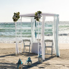 Beautiful Wedding Canopy Chuppah Square Backdrop Stand w/ UV-Proof Roof Cover