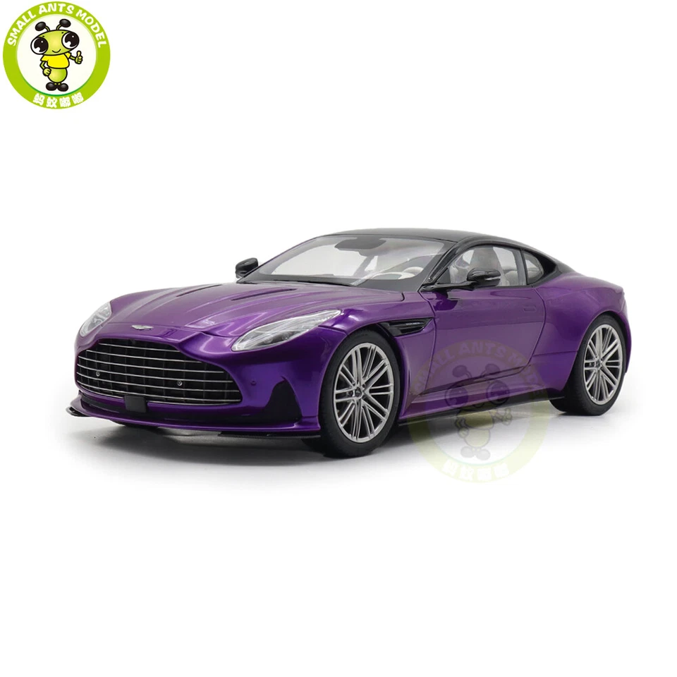 Coche de juguete modelo diecast Aston Martin DB12 DB 12 1/18 púrpura negro superior Foto 2 de 4