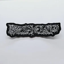 Lock Up White   Shaped Logo  EMBROIDERED PATCH