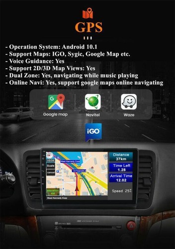 9" WiFi Fit For 2003-2009 Subaru Legacy Outback Android 10.1 Stereo Radio GPS - Picture 9 of 12