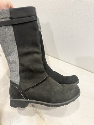 Eddie Bauer Women's RIDING Trace Boots RAVEN BLACK GREY BOOTS US SZ 8 6179-373