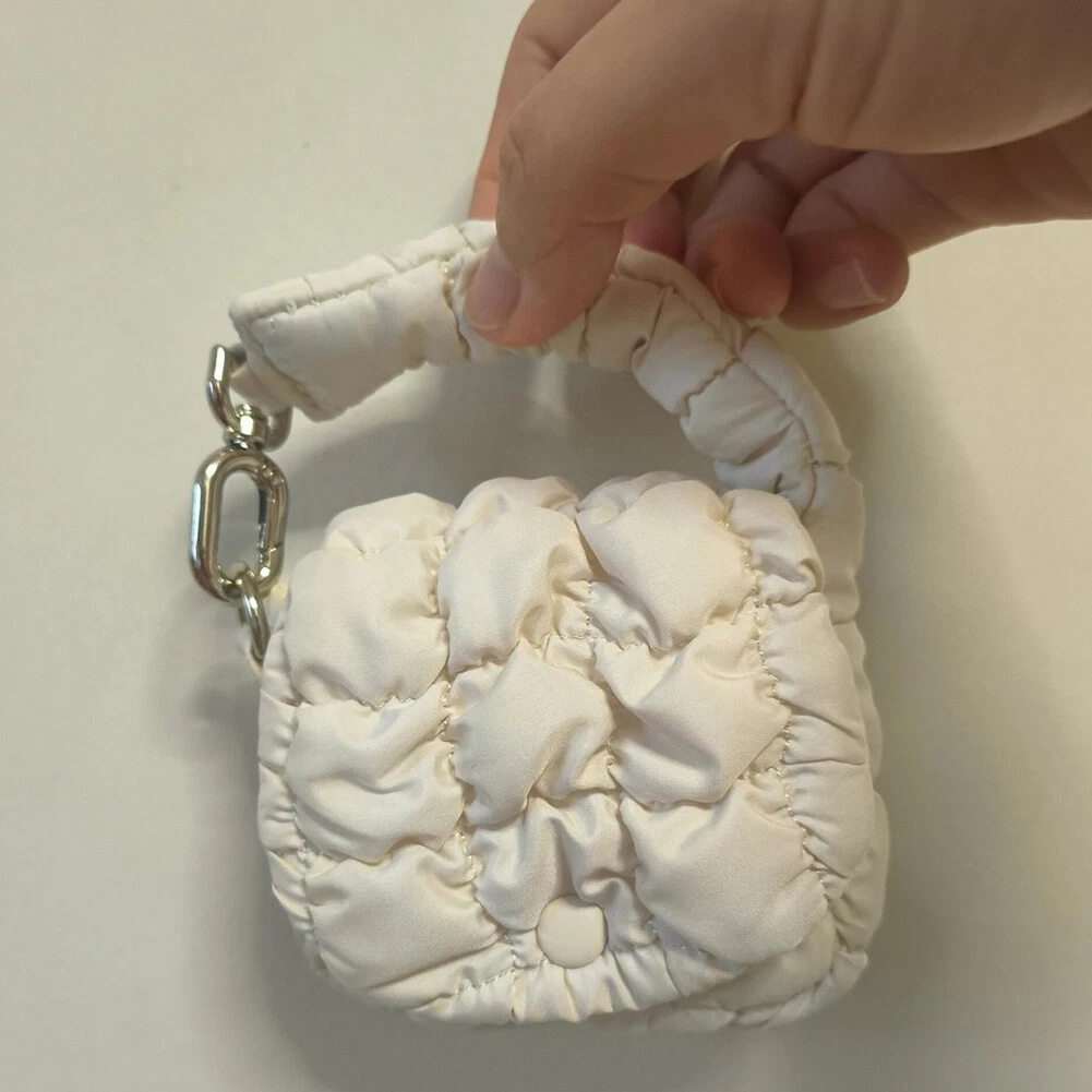 NANUSHKA Borsa donna plissettata mini nuvola cotone puffer borsetta trapuntata tracolla borsa con patta