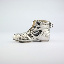 Antique Novelty Solid Sterling Silver Shoe Pin Cushion. Samuel Levi, Birm. 1910.