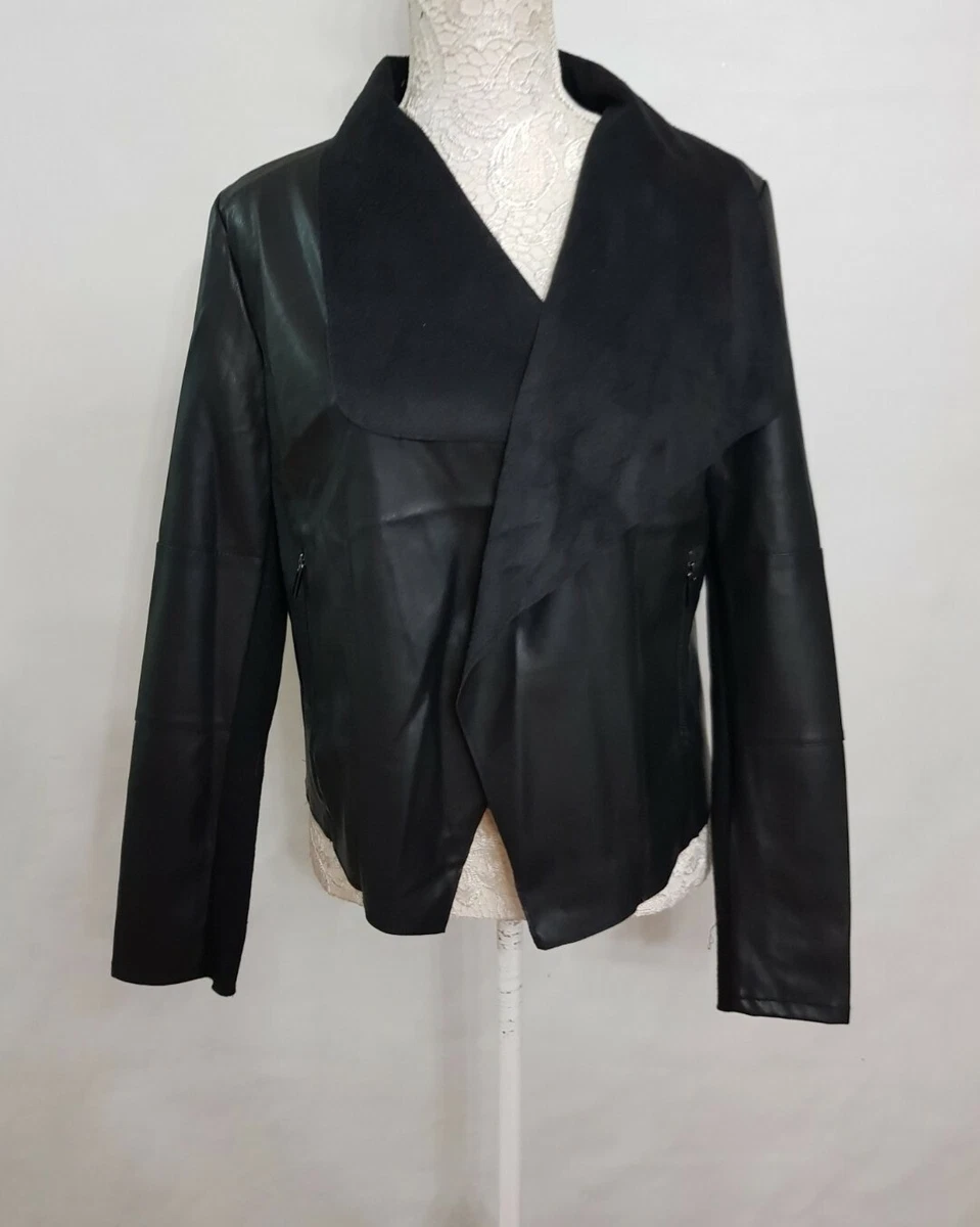 Bagatelle faux leather drape best sale jacket