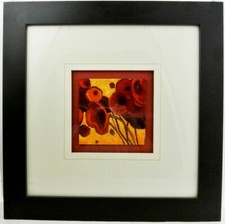 Poppies Wildly I by Shirley Novak Double Matte, Glass & Framed Art 18 ½”x 18 ½”