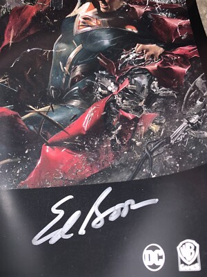 E3 Injustice 2 Poster Promo Signed Ed Boon Mortal Kombat Co-Creator RARE