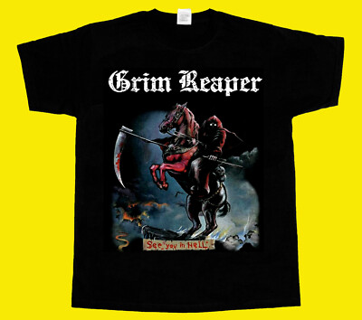Grim Reaper - See You in Hell Classic Old School Heavy T-Shirt Size S Grim Reaper - See You in Hell Classic Old School Heavy T-Shirt Size S