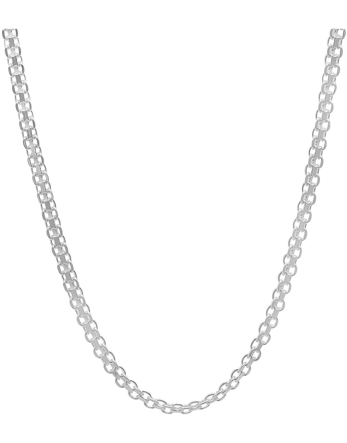 Real Sterling Silver Mens Womens Bismark Solid Chain Necklace 925 SHIPS ...