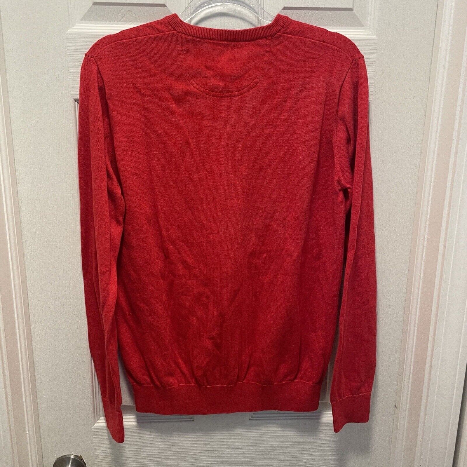 Lacoste Red V-Neck Sweater Long Sleeve Mens Size … - image 7