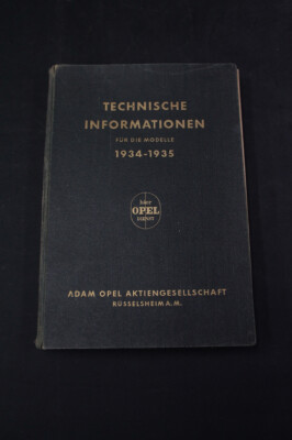 Buch Opel Adam Aktiengesellschaft technische Informationen Modelle 1934 1935