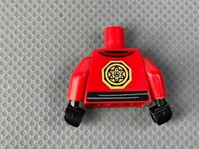 LEGO Red Minifigure Torso Ninja Robe Ninjago Fire Logo Gold Emblem Sash Kai