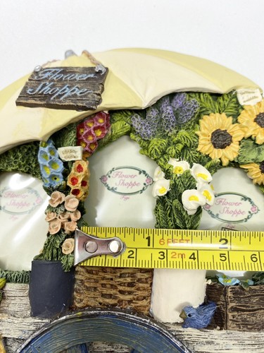 Vintage Flower Cart Picture Frame Resin 3-D Handpainted Cottage Country 1997 - Picture 15 of 18