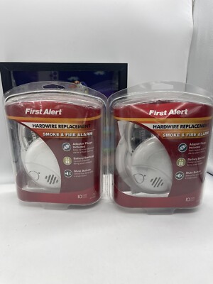 (2) First Alert Hardwired 120-Volt AC Smoke Alarm Adapter Plugs SA9120BPCN New!!