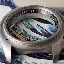 Chapter Ring SKX007 Etched / Gunmetal Brushed + Silver SEIKO MOD SKX SKX007 SRPD