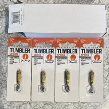 4 Packs VMC Pro Series Tumbler Spoon Ice Fishing 1/12 OZ Gold Shiner
