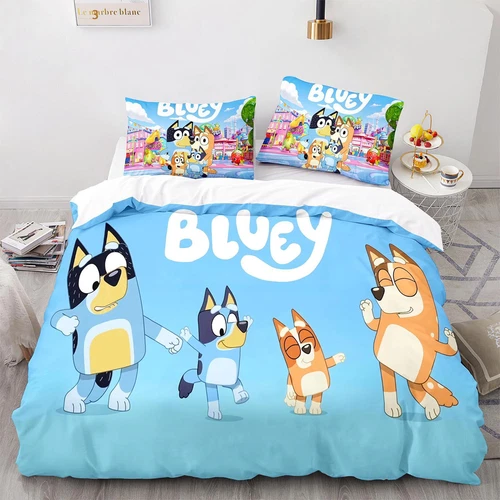 Bluey Funda Nórdica Caricatura 200x200 Funda de Almohada 80x80CM Juego de Ropa de Cama Infantil DE - Imagen 5 de 27