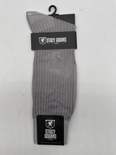 ONE PAIR NEW WITH TAG STACY ADAMS NYLON SLIKY RIBBED MEN'S CREW DRESS SOCKS - Picture 6 of 37