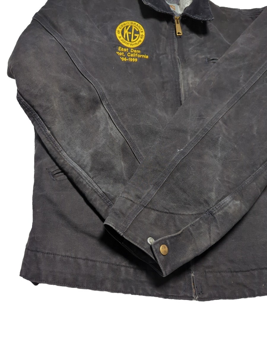 Vintage Carhartt J01 BLK Detroit Jacket Men's 44 Tall Black Vintage Carhartt J01 BLK Detroit Jacket Men's 44 Tall Black