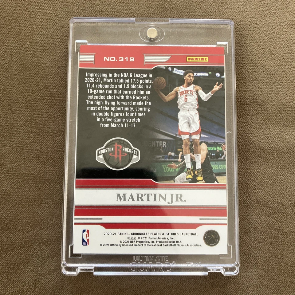 2020 Panini Chronicles KJ Martin Jr 1/1 RC Houston Rockets TRUE ONE OF ONE - Image 2 of 3