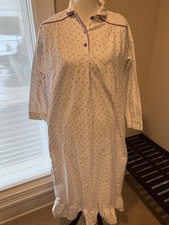 20th Century Wear nightgown large l gown 100 cotton flannel floral long warm