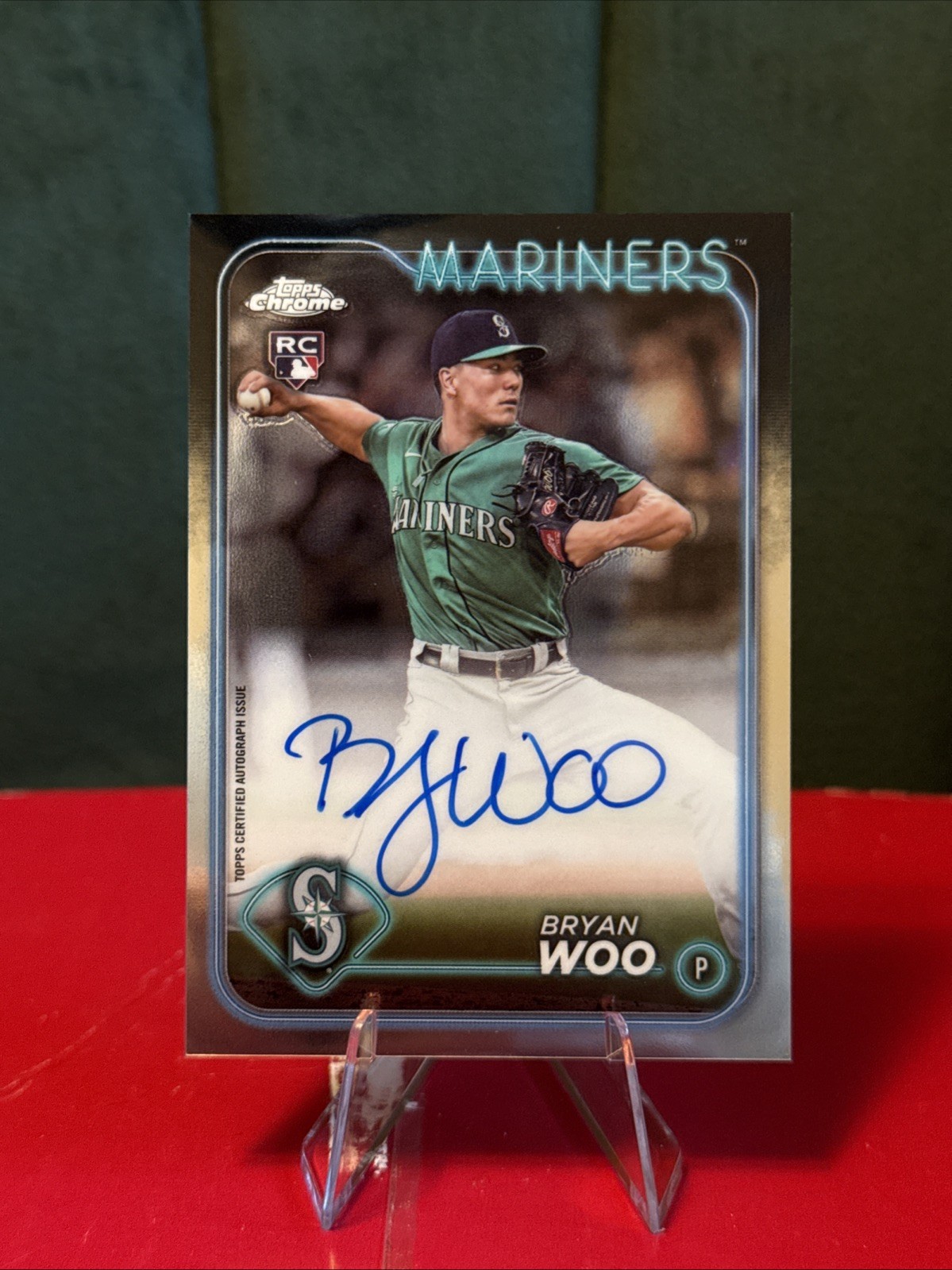 2024 Topps Chrome - Rookie Autographs Bryan Woo #RA-BWO (AU, RC)