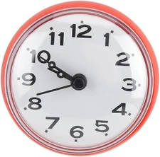 Atyhao Clock, Vintage Design Indoor Outdoor Wall Clock with Suction Cup Red 